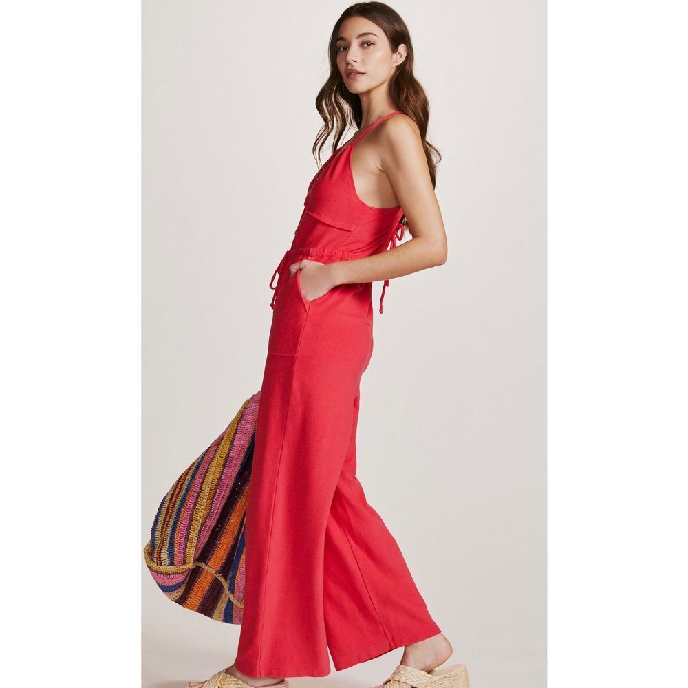 Daily Practice Anthropologie Kit Kat Jumpsuit Dark Pink NWT S - Picture 3 of 3